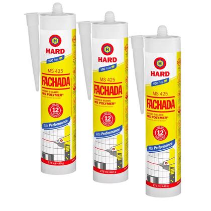 Imagem de Kit 3 Selante De Fachada Branco Ms 425 Hard 275ml 