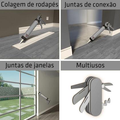 Imagem de Kit 3 Selante Vinílico SikaFlex 101 Sela Plus Cinza 400g