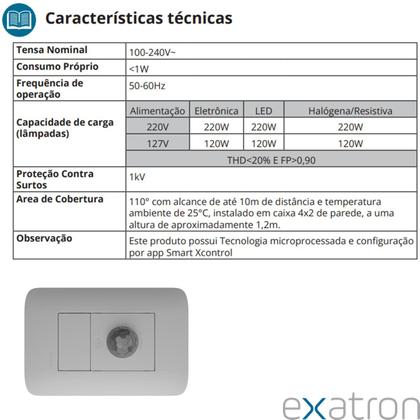 Imagem de Kit 3 Sensor Presenca Residencial 4x2 Fotocelula Smart X-Control