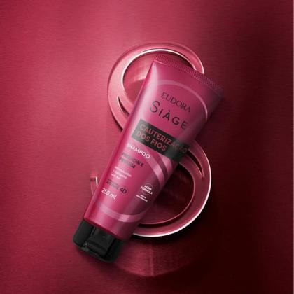 Imagem de Kit 3 Shampoo Reconstrução Cauterização dos Fios Cabelos Secos 250ml Reparação Eudora Siàge