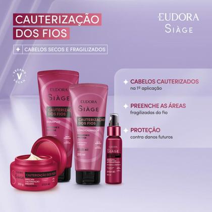 Imagem de Kit 3 Shampoo Reconstrução Cauterização dos Fios Cabelos Secos 250ml Reparação Eudora Siàge