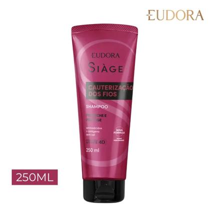 Imagem de Kit 3 Shampoo Reconstrução Cauterização dos Fios Cabelos Secos 250ml Reparação Eudora Siàge