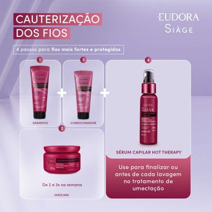 Imagem de Kit 3 Shampoo Reconstrução Cauterização dos Fios Cabelos Secos 250ml Reparação Eudora Siàge