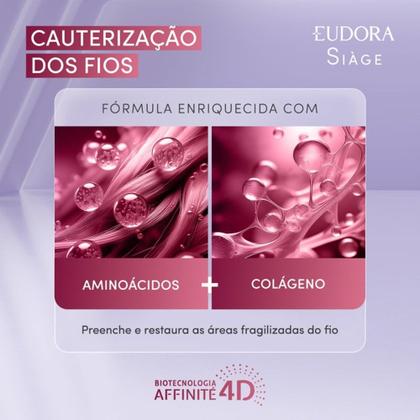 Imagem de Kit 3 Shampoo Reconstrução Cauterização dos Fios Cabelos Secos 250ml Reparação Eudora Siàge