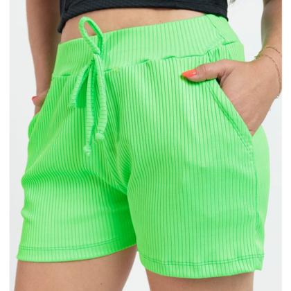 Imagem de kit 3 short feminino, short canelado, com bolso, tecido com elasticidade confortável