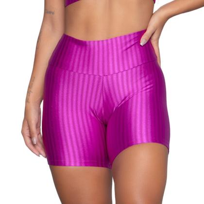 Imagem de KIT 3 Short Fitness Ikat New Zig 3D WLS Modas Poliamida Cós Alto Academia Treino Moda Feminina