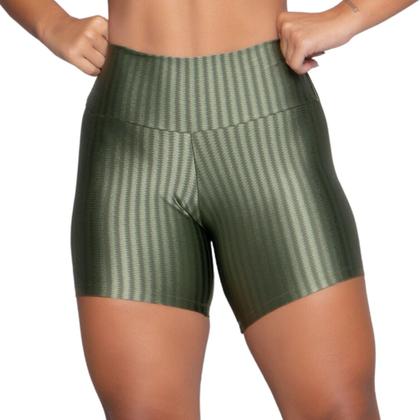 Imagem de KIT 3 Short Fitness Ikat New Zig 3D WLS Modas Poliamida Cós Alto Academia Treino Moda Feminina