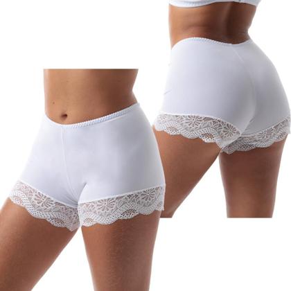 Imagem de Kit 3 Short Íntimo Curto Anágua Segunda Pele Com Renda Feminina Usar Debaixo Do Vestido Sem Marcar Shortinho