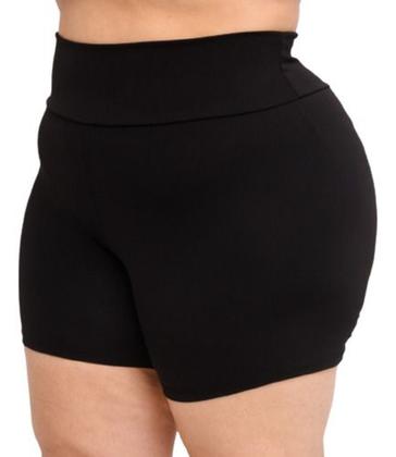 Imagem de Kit 3 Short Plus Size Fitness Feminino Curto Cintura Alta