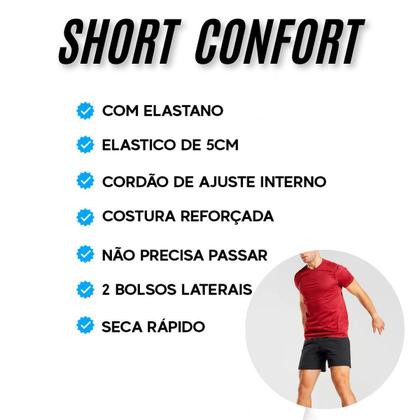 Imagem de Kit 3 short Tactel elastano mauricinho academia treino verão