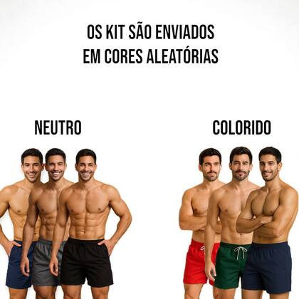 Imagem de Kit 3 Shorts Bermudas Academia Treino Corrida Masculina TACTEL GROSSO ELITE 500