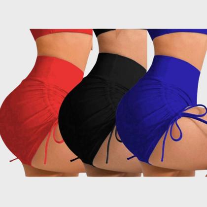 Imagem de Kit 3 Shorts Feminino Academia Bermuda Corrida Fitness Yoga 