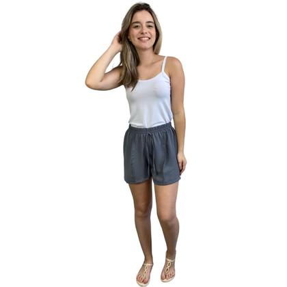 Imagem de Kit 3 Shorts Feminino Duna Cós Elástico Cordão Fake Casual Macio Moda Verão