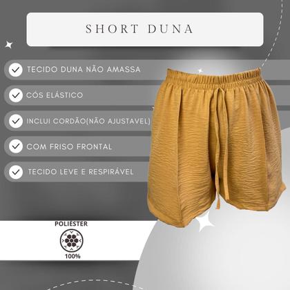 Imagem de Kit 3 Shorts Feminino Duna Cós Elástico Cordão Fake Casual Macio Moda Verão