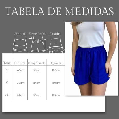 Imagem de Kit 3 Shorts Feminino Duna Cós Elástico Cordão Fake Casual Macio Moda Verão