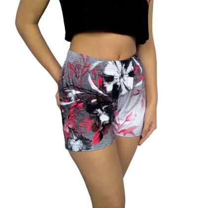 Imagem de Kit 3 Shorts Femininos Curtos Soltinhos Elástico Estampas Sortidas Viscolycra Pp ao Plus Size