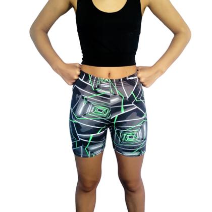 Imagem de Kit 3 Shorts Femininos Meia Coxa Justos Elástico Estampas Sortidas Suplex PP ao Plus Size