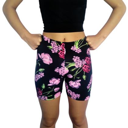 Imagem de Kit 3 Shorts Femininos Meia Coxa Justos Elástico Estampas Sortidas Suplex PP ao Plus Size