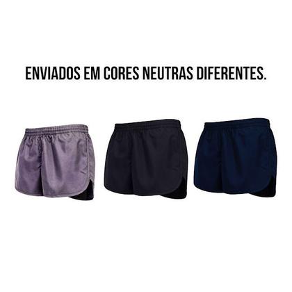 Imagem de Kit 3 Shorts Femininos Praia Academia Corrida Bermuda Neutro 44