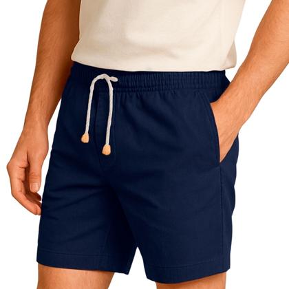 Imagem de Kit 3 Shorts Linho Masculina Com Cordão Bermuda Casual Verão