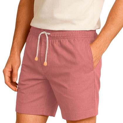 Imagem de Kit 3 Shorts Linho Masculina Com Cordão Bermuda Casual Verão
