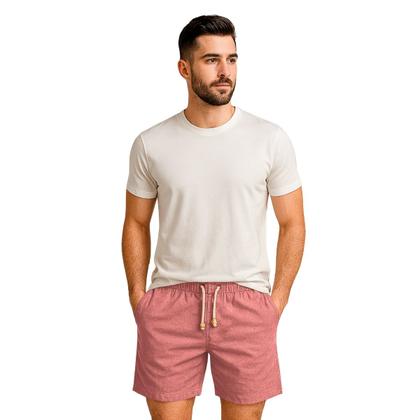 Imagem de Kit 3 Shorts Linho Masculina Com Cordão Bermuda Casual Verão