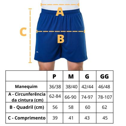 Imagem de Kit 3 Shorts Masculino Elite Calção Academia Futebol Cordão