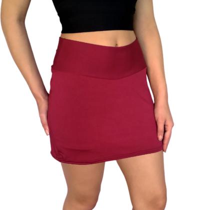 Imagem de Kit 3 Shorts Saias Femininos Justos Cós Lisos Cores Sortidas Suplex Pp ao Plus Size