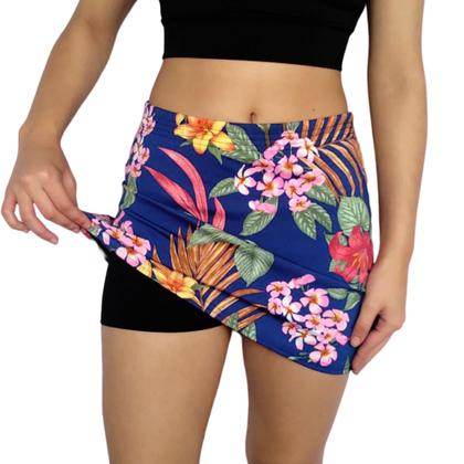 Imagem de Kit 3 Shorts Saias Femininos Justos Elástico Estampas Sortidas Suplex PP ao Plus Size