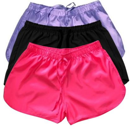 Imagem de Kit 3 Shorts Tactel Plus Size de Academia Veste Super Bem Tamanho Grande