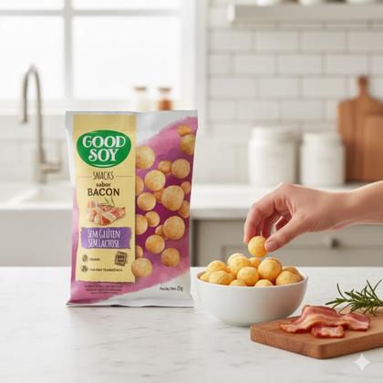 Imagem de Kit 3 snack natural de bacon 25g goodsoy sem gluten e sem lactose