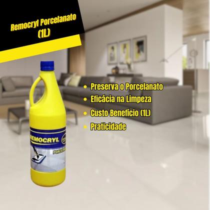 Imagem de Kit 3 Solução de Limpeza para Porcelanato Remocryl 1Lt