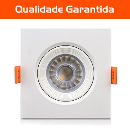 Imagem de Kit 3 Spot Led Quadrado Redondo Embutir Direcionável Cob Iluminação 3w