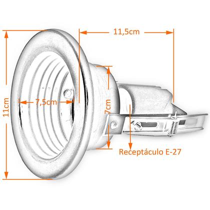 Imagem de Kit 3 Spots Anelados em Aluminio Branco para 1 lâmpada