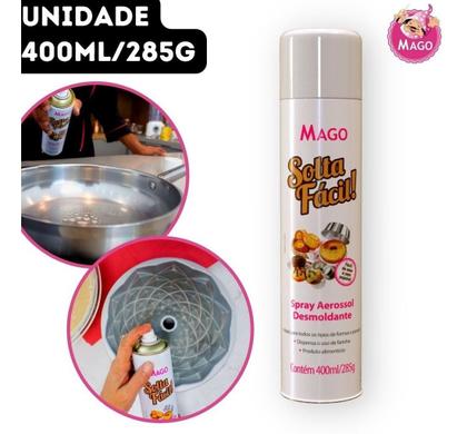 Kit 3 Spray Desmoldante Solta Fácil Antiaderente Mago Leve 3 Imagem de Kit 3 Spray Desmoldante Solta Fácil Antiaderente Mago Leve 3