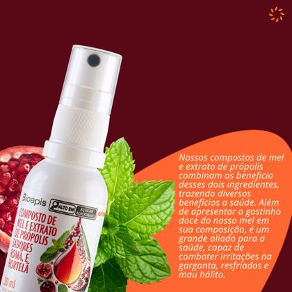 Imagem de Kit 3 Spray Natural Mel e Própolis 30ml Romã e Hortelã