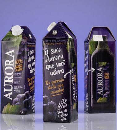 Imagem de kit 3 Suco de Uva Aurora Tinto Integral Tetra Pak 1,5L