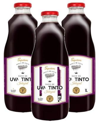 Imagem de kit 3 SUCO SUPERBOM UVA TINTO INTEGRAL VIDRO 1L