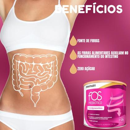 Imagem de Kit 3 Suplemento FOS Rico em Fibra Prebiotica 220g Maxinutri