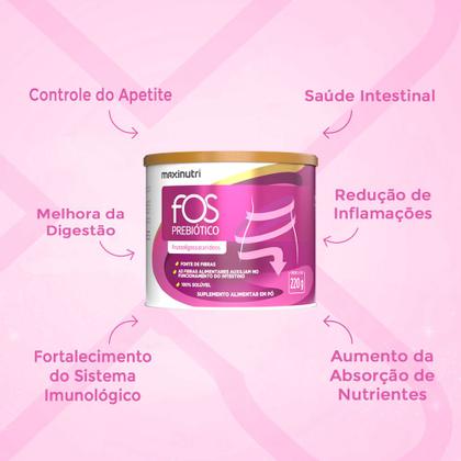 Imagem de Kit 3 Suplemento FOS Rico em Fibra Prebiotica 220g Maxinutri
