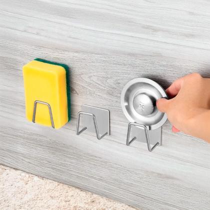 Imagem de Kit 3 Suporte Porta Esponja Bucha Pia Inox Modelo BM-F1538