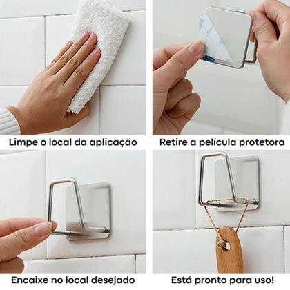 Imagem de Kit 3 Suporte Porta Esponja Bucha Pia Inox Modelo BM-F1538