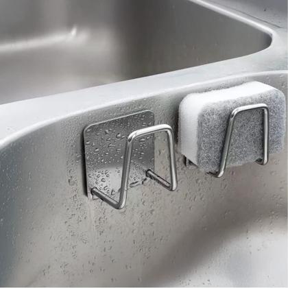 Imagem de Kit 3 Suporte Porta Esponja Bucha Pia Inox Modelo BM-F1538