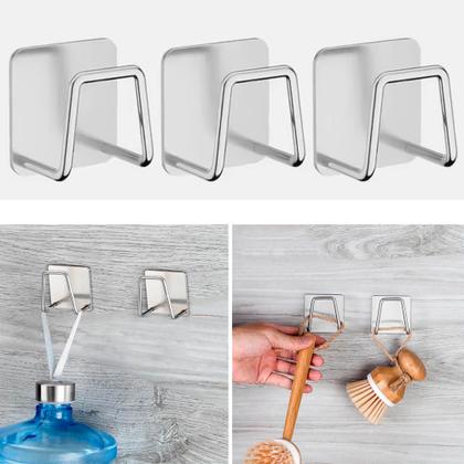 Imagem de Kit 3 Suporte Porta Esponja Bucha Pia Inox Modelo BM-F1538