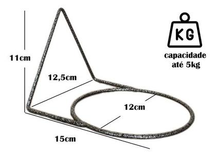 Imagem de Kit 3 Suportes 12cm Anel Redondo Pendurar Vaso Planta Parede