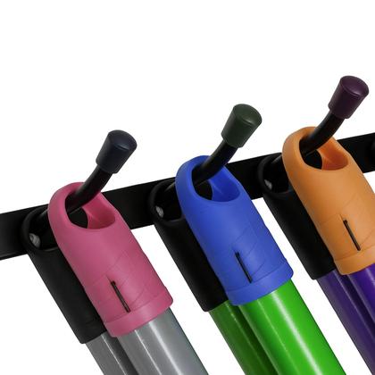 Imagem de Kit 3 Suportes de Parede Organizador para Vassouras e Rodos 9 Lugares Preto - NV811PR
