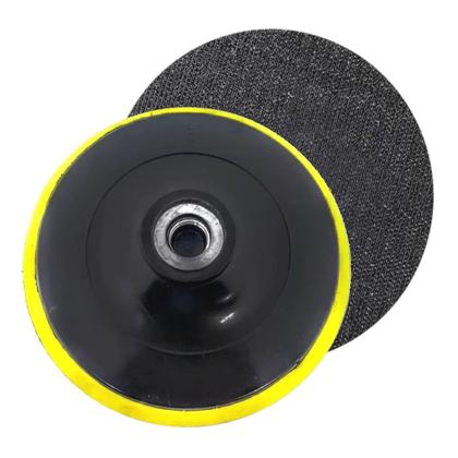 Imagem de Kit 3 Suportes Disco 150mm 6 Pol Politriz Esmerilhadeira Lixa Rosca M14 Boina Com tiras autocolantes