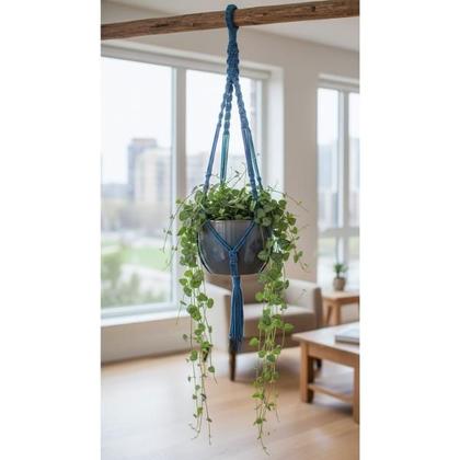 Imagem de Kit 3 Suportes Macramê Pendentes, Arranjos de Cordas Suspenso, Presente Decorativo Artesanal