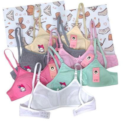 Imagem de Kit 3 Sutiã Juvenil Menina Moça Bojo Espuma Confortável Top Juvenil