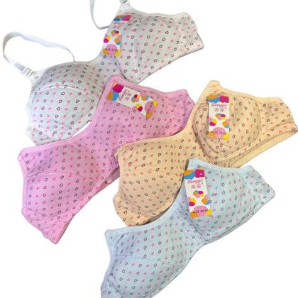 Imagem de Kit 3 Sutiã Juvenil Menina Moça Bojo Espuma Confortável Top Juvenil